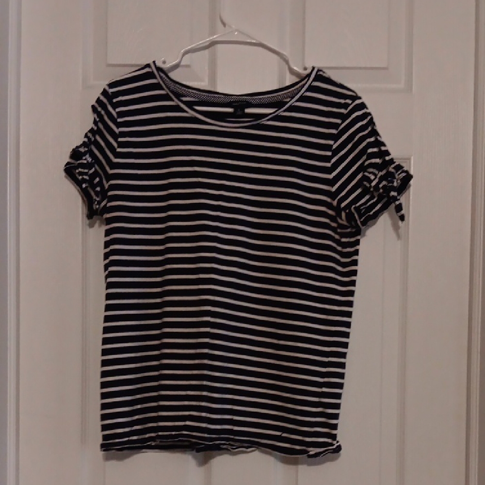Striped Navy and White Women's Top